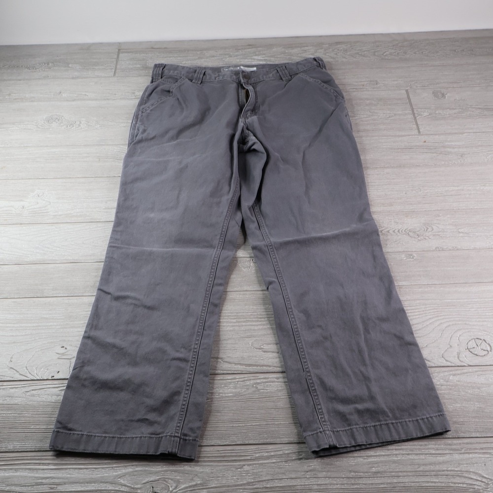 Carhartt Rugged Flex Relaxed Fit Canvas Carpenter Pants Men's 34x30 Gray